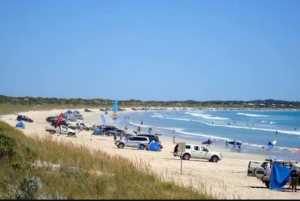 The stunning Robe Long beach, kilometres of white sand with gentle rolling surf